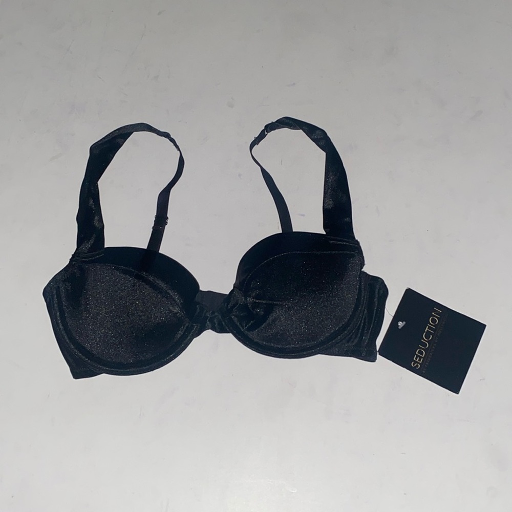 Frederick’s of Hollywood Black Satin Bra in Small